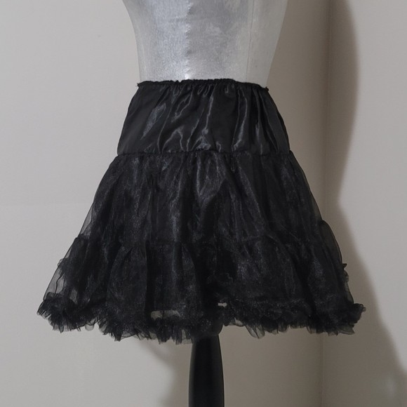tutu  tulle petticoat mini skirt ruffle black Xs - L - Picture 2 of 11